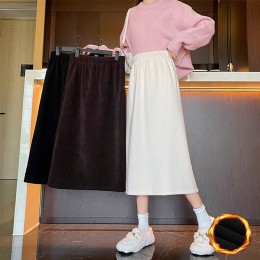 여성 골지 융 기모 안감 밴딩 스커트 치마 URK-429