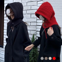 여성 니트 꽈배기 후드 넥워머 바라클라바 URK-433