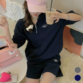 여자 반집업 카라 트레이닝 세트 URK-458