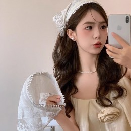 레이스 두건 스타일 머리띠 URK-461