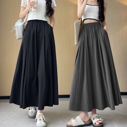 여자 A라인 무지 밴딩 스커트 치마 URK-472