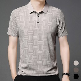 남자 고급 패턴 카라 반팔 티셔츠 URK-486