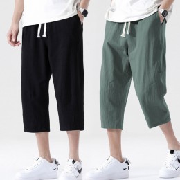 남자 밴딩 린넨 7부 팬츠 URK-487