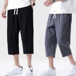 남자 밴딩 린넨 7부 팬츠 URK-487