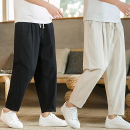 남자 밴딩 린넨 9부 팬츠 URK-488