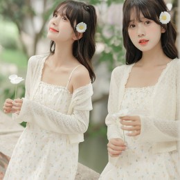 여자 얇은 시스루 슬림 가디건 URK-496