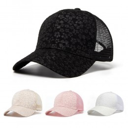 여자 미니 꽃 자수 메쉬 볼캡 모자 URK-506