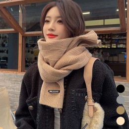 남자 여자 사각 패턴 패치 목도리 머플러 URK-518