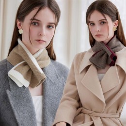 남자 여자 시크 양면 투톤 짧은 머플러 URK-519