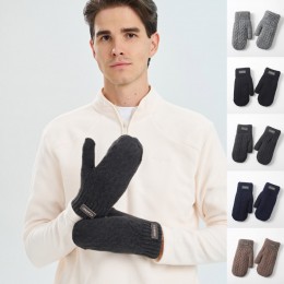 클래식 스타일 꽈배기 털 안감 벙어리 장갑 URK-522