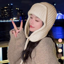 여자 겨울 니트 귀달이 귀여운 모자 URK-525