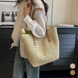 여성 여름 데일리 밀짚 지퍼 잠금 숄더백 URK-583