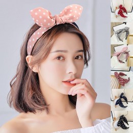 도트 리본 넓은 머리띠 URK-175