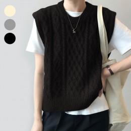 여성 꽈베기 패턴 두툼 라운드 베스트 URK-189