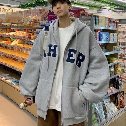 영문 기모 후드 집업 자켓 URK-197