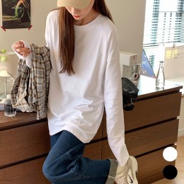 여성 기본 스타일 라운드넥 긴팔 티셔츠 URK-201