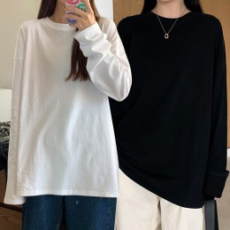 여성 기본 스타일 라운드넥 긴팔 티셔츠 URK-201