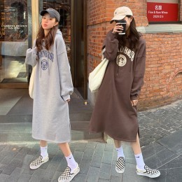 여성 기모 안감 후드 원피스 URK-202