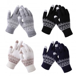 스마트터치 패턴 니트 기본 장갑 URK-221