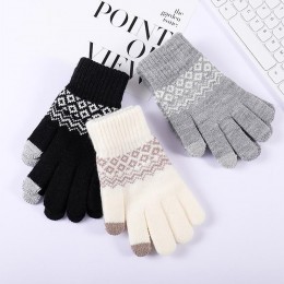 스마트터치 패턴 니트 기본 장갑 URK-221