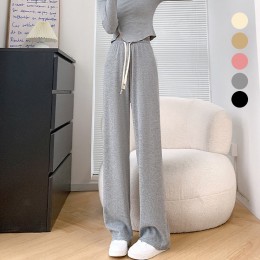 여성 일자핏 허리밴딩 골지 사계절 바지 URK-237