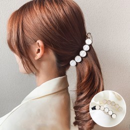 원형 자개 포니테일 스타일 바나나핀 URK-243