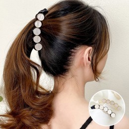 원형 자개 포니테일 스타일 바나나핀 URK-243