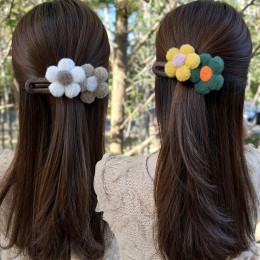 컬러풀 플라워 포인트 헤어 집게핀 URK-272
