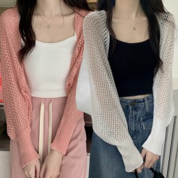 여성 얇은 니트 소재 가벼운 볼레로 URK-300