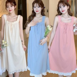 여성 시원한 리본 민소매 홈웨어 잠옷 URK-304