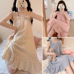 여성 귀여운 체리 패턴 민소매 홈웨어 URK-308