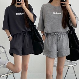 여성 반팔 반바지 트레이닝 상하의 세트 URK-313