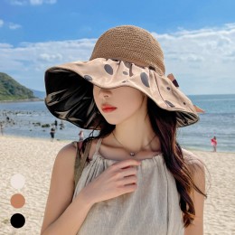 여성나들이 패션 리본 도트 버킷햇 URK-323