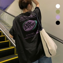 여성 앞뒤 레터링 박시핏 플레이어 반팔티셔츠 URK-328