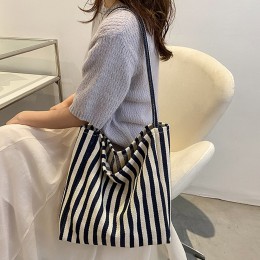 여성 캐주얼 줄무늬 외출 에코 숄더백 URK-348